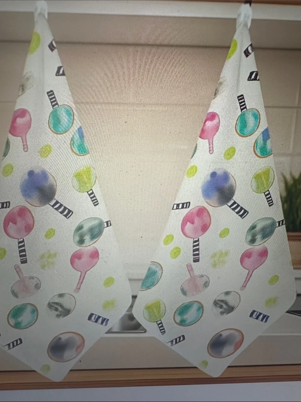 Cotton Kitchen Dish washing - Colorful Ping Pong Print (Set of 2), new